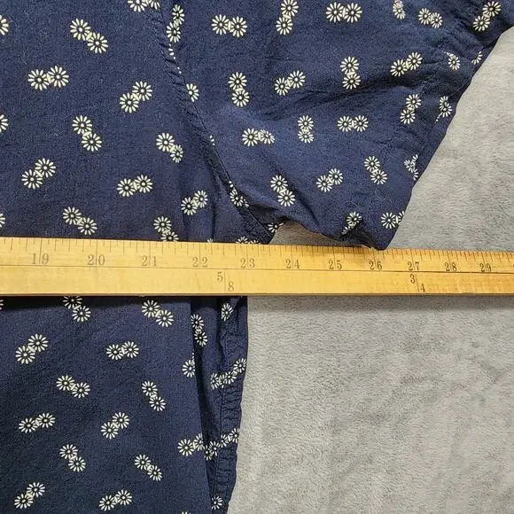 Abercrombie & Fitch Men’s XXL Blue Floral Print Camp Shirt Viscose Soft Hipster - Picture 7 of 8